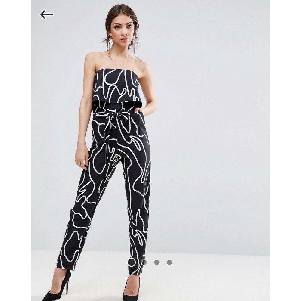 🚨LAST CHANCE🚨 ASOS • Lavish Alice Abstract Print Tie-Waist Jumpsuit, xs